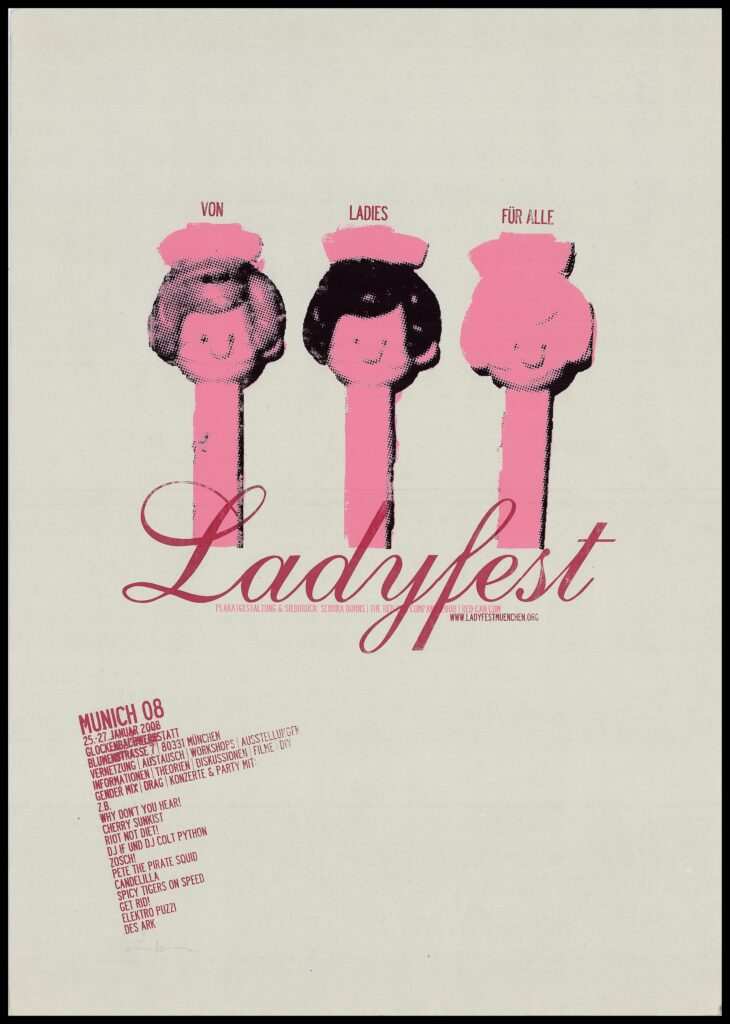 Plakat zum Ladyfest München 2008, Senora Burns, Rechte vorbehalten