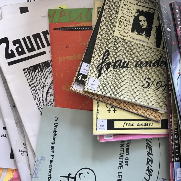 Cover der Zeitschriften frau anders, Zaunreiterin, Frauenblätter und Ypsilon aus unserem Archiv / Bildrechte: Rechte vorbehalten
